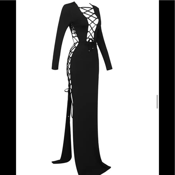 🎉New Black Backless Long Sleeve Sexy 2022 Summer Long Dress - Picture 7 of 15
